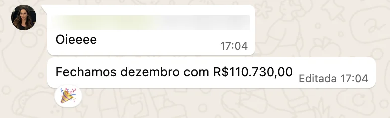 Print de depoimento: Raquel Vasquez, faturamento de R$100 mil