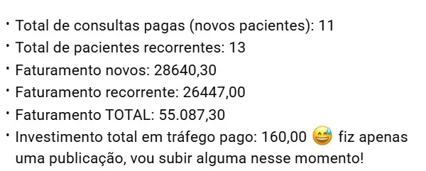 Print de depoimento: Débora Braga, resultado de vendas