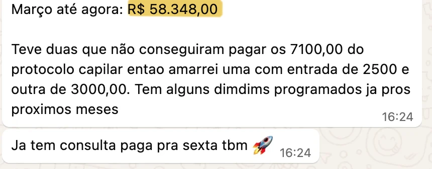 Print de depoimento: Maria Laura Siufi, resultado de vendas