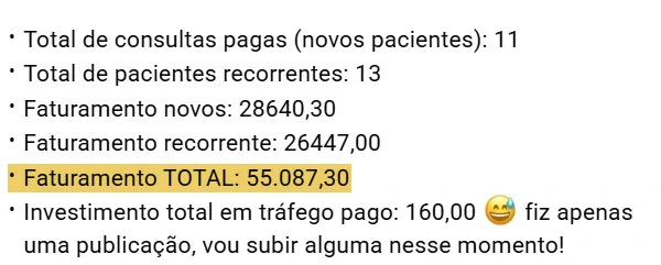 Print de depoimento: Débora Braga, resultado de vendas