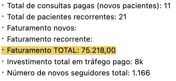 Print de depoimento: Luiza Carvalho, resultado de vendas