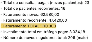 Print de depoimento: Yasmim Rodrigues, faturamento de R$100 mil